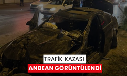 Trafik kazası anbean görüntülendi