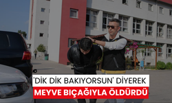 'Dik dik bakıyorsun' diyerek meyve bıçağıyla öldürdü