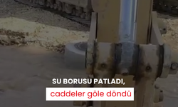 Su borusu patladı, caddeler göle döndü