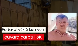 Portakal yüklü kamyon duvara çarptı 1:ölü