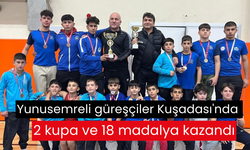 Yunusemreli güreşçiler Kuşadası'nda 2 kupa ve 18 madalya kazandı