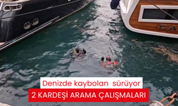 Denizde kaybolan 2 kardeşi arama çalışmaları sürüyor