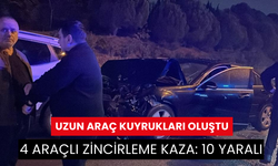 Otobanda 4 araçlı zincirleme kaza: 10 yaralı