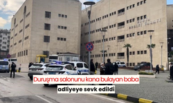 Mahkeme salonunu kana bulayan baba adliyeye sevk edildi...