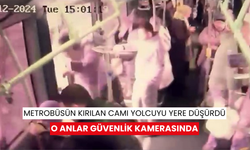 Metrobüsün kırılan camı yolcuyu yere düşürdü, o anlar güvenlik kamerasında