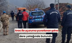 Aracı ile uçuruma yuvarlanan şahıs dere yatağında bulundu