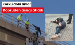 Korku dolu anlar: Köprüden aşağı atladı