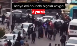 Taziye evi önünde bıçaklar çekildi: O anlar kamerada