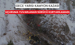 Gece yarısı kamyon kazası: Uçuruma yuvarlanan sürücü kurtarılamadı