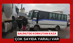 Salihli’de süt kamyonu ile minibüs çarpıştı: 9 yaralı