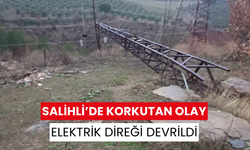 Salihli’de direk devrildi, mahalleli elektriksiz kaldı