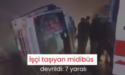 İşçi taşıyan midibüs devrildi: 7 yaralı