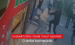 Husumetlisine tekme tokat saldırdı: O anlar kamerada