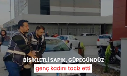 Bisikletli sapık, güpegündüz genç kadını taciz etti: O anlar kamerada