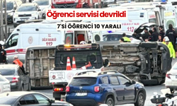 Öğrenci servisi devrildi: 7'si öğrenci 10 yaralı