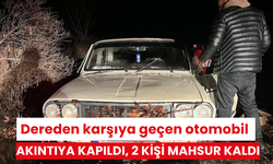 Dereden karşıya geçen otomobil akıntıya kapıldı, 2 kişi mahsur kaldı