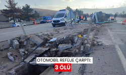 Otomobil refüje çarptı: 3 ölü