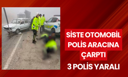 Yoğun siste otomobil polis aracına çarptı: 3 polis yaralı