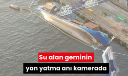 Su alan geminin yan yatma anı kamerada