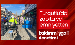 Turgutlu'da zabıta ve emniyetten kaldırım işgali denetimi