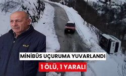 Virajı alamayan minibüs uçuruma yuvarlandı: 1 ölü, 1 yaralı