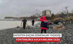 Kafesten kaçan somonları yasadışı yöntemlerle avlayanlara ceza