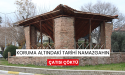 Koruma altındaki tarihi namazgahın çatısı çöktü