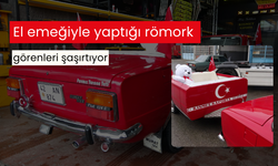 El emeğiyle yaptığı römork görenleri şaşırtıyor