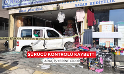 Korkutan kazası; Önce otomobile çarptı, sonra şerit değiştirip iş yerine daldı