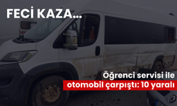 Feci Kaza… Öğrenci servisi ile otomobil çarpıştı: 10 yaralı