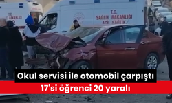 Feci kaza! Okul servisi ile otomobil çarpıştı: 17'si öğrenci 20 yaralı