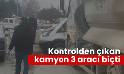 Faciadan dönüldü: Freni boşalan kamyon 3 aracı biçti