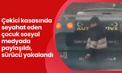 Çekici kasasında seyahat eden çocuk sosyal medyada paylaşıldı, sürücü yakalandı