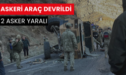 Gizli buzlanma nedeniyle askeri araç devrildi, 2 asker yaralandı