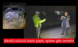 Alkollü sürücü, kazayı kameraya alıp spiker gibi konuştu