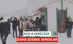 Eksi 8 derecede dans ederek ısındılar