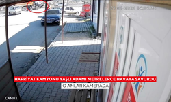 Hafriyat kamyonu yaşlı adamı metrelerce havaya savurdu... O korkunç anlar kamerada