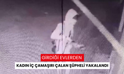 Girdiği evlerden kadın iç çamaşırı çalan şüpheli yakalandı