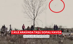 Taşlar ve sopalar havada uçuştu... 2 aile arasında şiddetli kavga kamerada