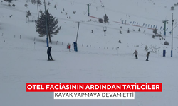 Otel faciasının ardından tatilciler kayak yapmaya devam etti