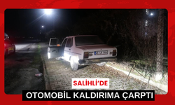 Salihli’de otomobil kaldırıma çarptı: 1 yaralı