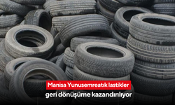 Manisa Yunusemre'de atık lastikler geri dönüşüme kazandırılıyor