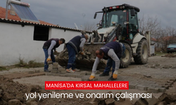 Manisa'da kırsal mahallelerde yol çalışmaları