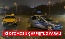 İki otomobil çarpıştı: 3 yaralı