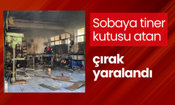 Sobaya tiner kutusu atan çırak yaralandı