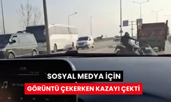 Sosyal medya için görüntü çekerken kazayı çekti