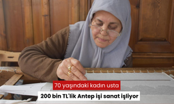 70 Yaşındaki Kadın Usta, 200 Bin TL'lik Antep İşi Sanat Eserleriyle Göz Dolduruyor