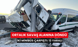 İki minibüs çarpıştı: 13 yaralı