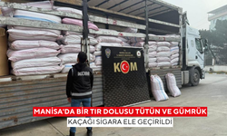 Manisa'da bir tır dolusu kaçak sigara ve tütün ele geçirildi