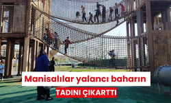 Manisalılar, yalancı baharın tadını çıkarttı